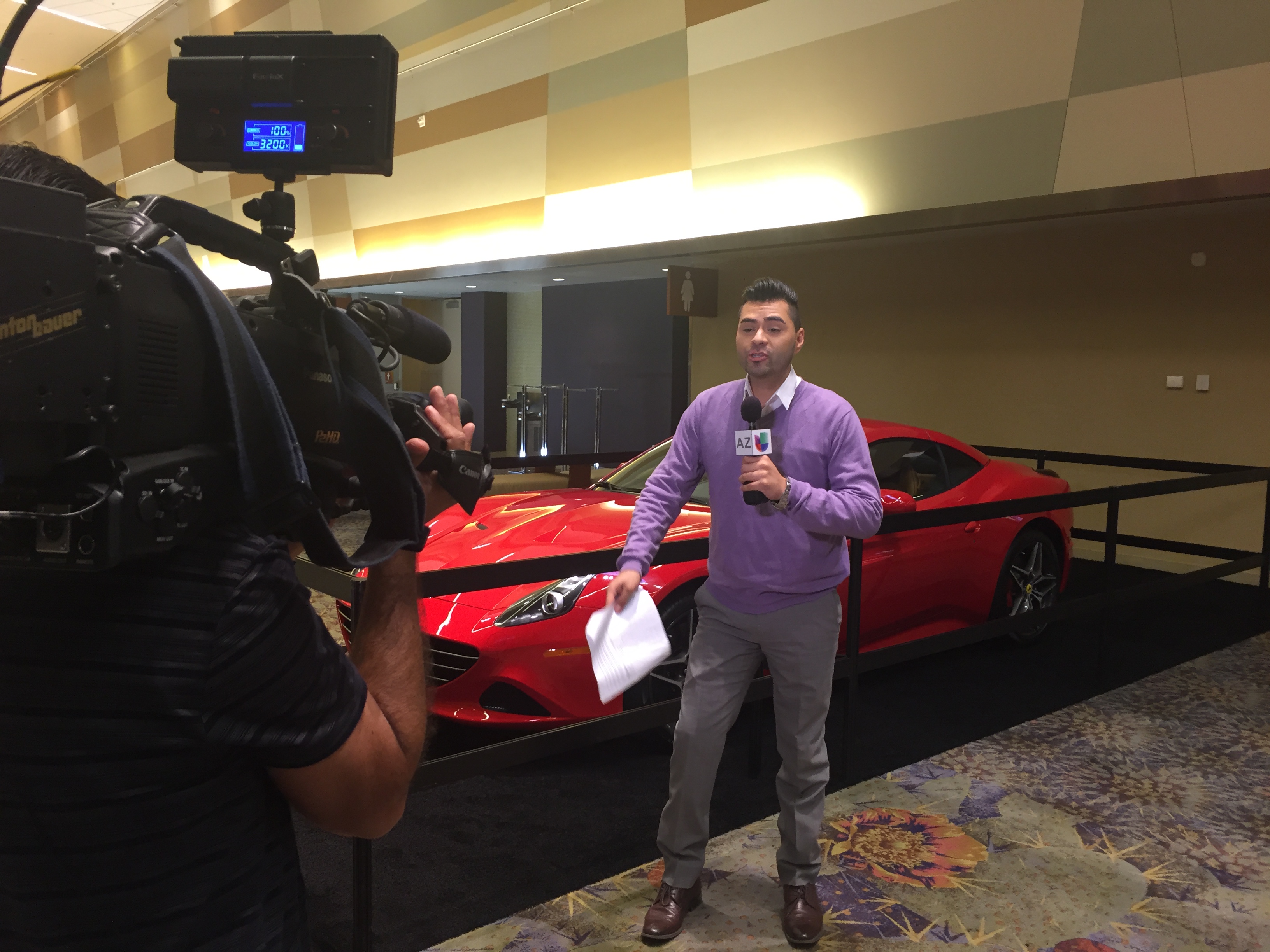 TV media coverage at auto show